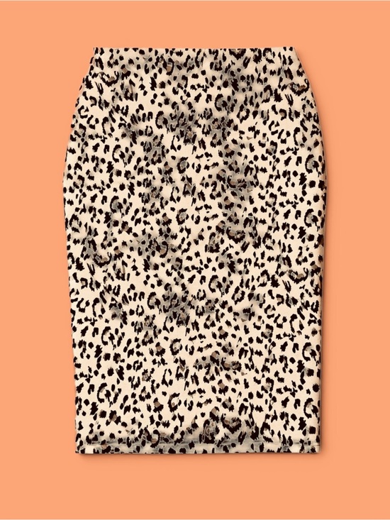 Press Dresses & Skirts - Leopard Print Pencil Skirt in Beige and Black